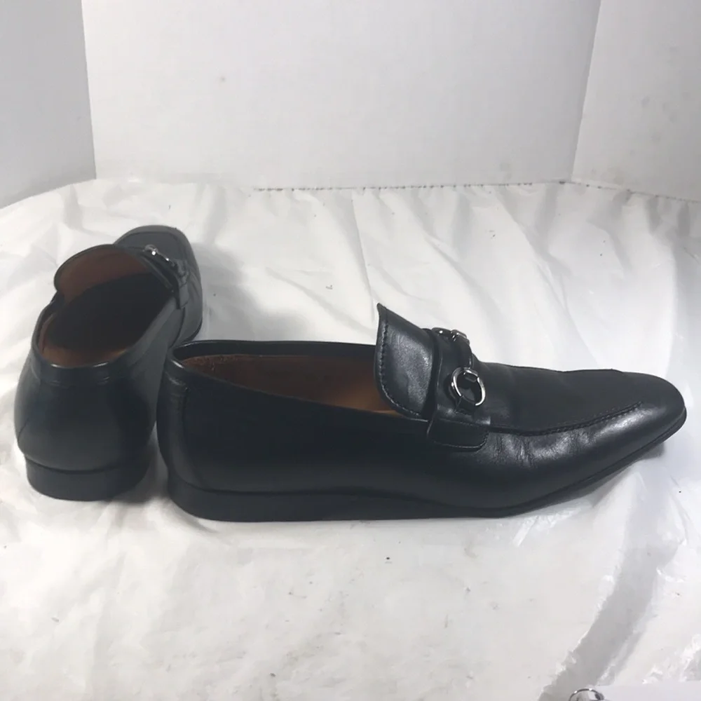 Magnanni Mens  Black Leather Naza Bit  Slip On  Loafers